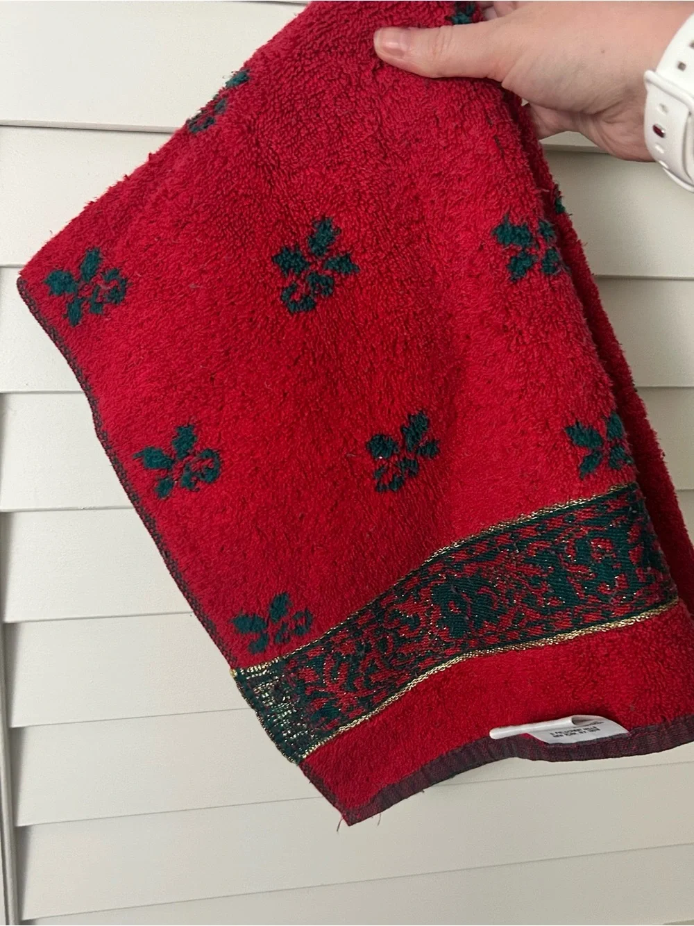 VTG Christmas Noel Hand Towel Reversible